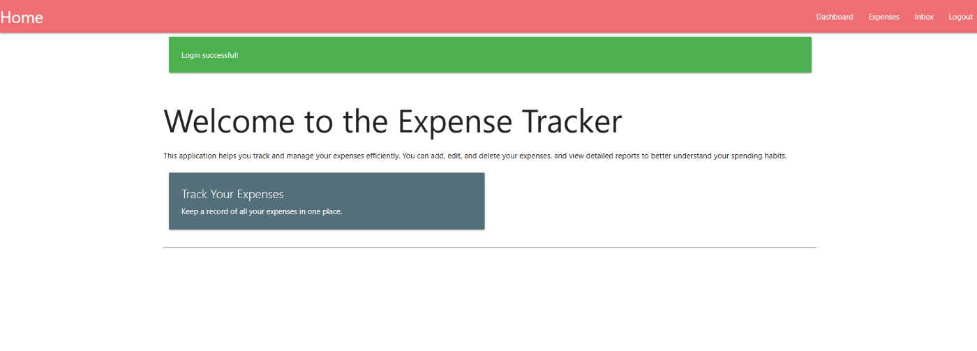 Rotas /dashboard, /expenses e /inbox